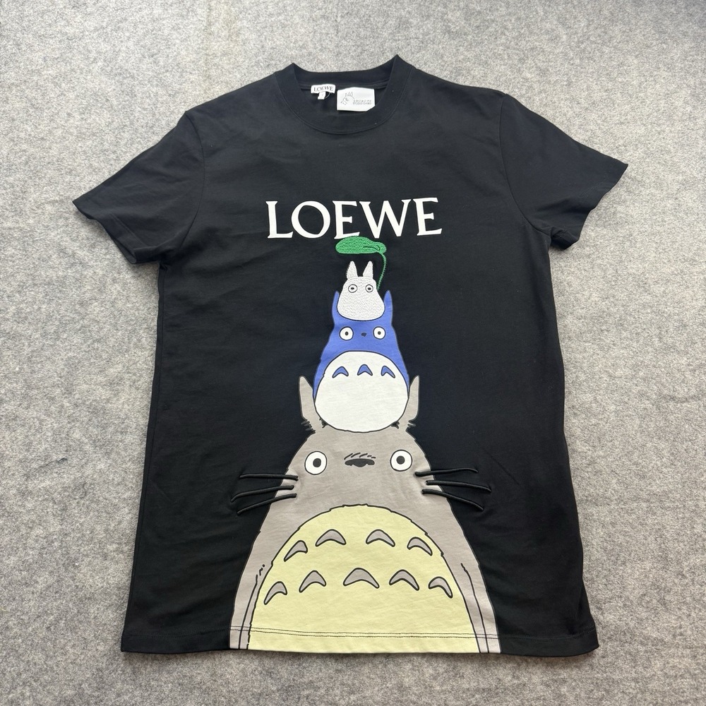 Loewe x Studio Ghibli My Neighbor Totoro T Shirt Black Embroidered Adult Small
